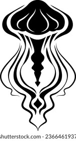 Jellyfish tattoo, tattoo illustration, vector on a white background.