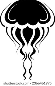 Jellyfish tattoo, tattoo illustration, vector on a white background.