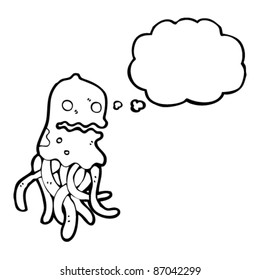 jellyfish thinking cartoon