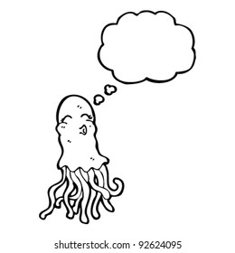 jellyfish with thought bubble