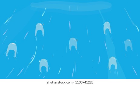 jellyfish  trash sea plastic vector