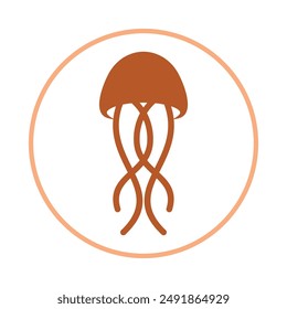 Jellyfish trendy icon wonderful abstract vector illustration colorful artwork design