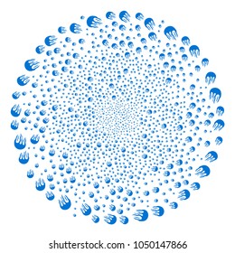 Jellyfish twirl spin. Object cycle organized from random jellyfish symbols. Vector illustration style is flat iconic symbols.