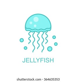 Jellyfish under water illustration. 