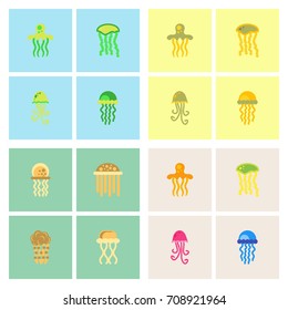Jellyfish vector collection