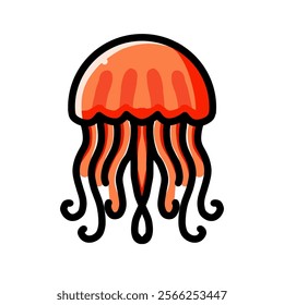 jellyfish vector design, jellyfish icon, jellyfish logo, jellyfish sticker, animal design.