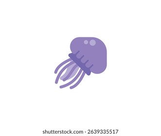 Jellyfish vector emoticon. Jellyfish emoji illustration. Color Jellyfish icon