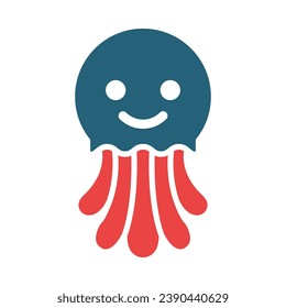 Jellyfish Vector Glyph Two Color Icon For Personal And Commercial Use.
