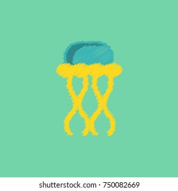 Jellyfish vector in Hatching style