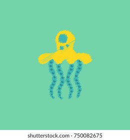 Jellyfish vector in Hatching style