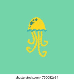 Jellyfish vector in Hatching style