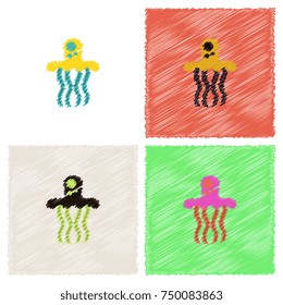 Jellyfish vector in Hatching style