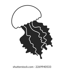 Jellyfish vector icon. Black vector icon isolated on white background jellyfish.