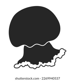 Jellyfish vector icon. Black vector icon isolated on white background jellyfish.