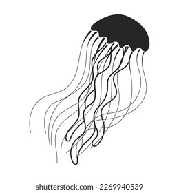 Jellyfish vector icon. Black vector icon isolated on white background jellyfish.
