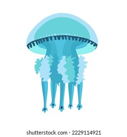 Jellyfish vector icon. Cartoon colorful icon isolated on white background. Beautiful silhouette for tattoo design, festive card, fashion ornaments, logo, children, pattern. Vector illustration.