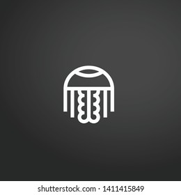 Jellyfish vector icon. Jellyfish concept stroke symbol design. Thin graphic elements vector illustration, outline pattern for your web site design, logo, UI. EPS 10.