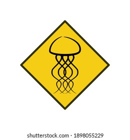 Jellyfish vector icon. Flat vector illustration