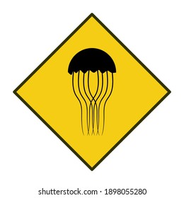 Jellyfish vector icon. Flat vector illustration