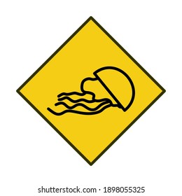 Jellyfish vector icon. Flat vector illustration