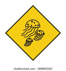 Jellyfish vector icon. Flat vector illustration