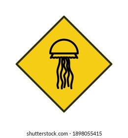 Jellyfish vector icon. Flat vector illustration