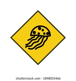 Jellyfish vector icon. Flat vector illustration