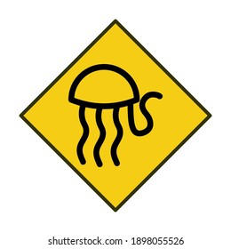 Jellyfish vector icon. Flat vector illustration