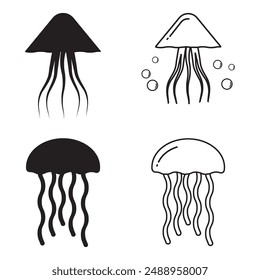 jellyfish vector icon illustration simple design.