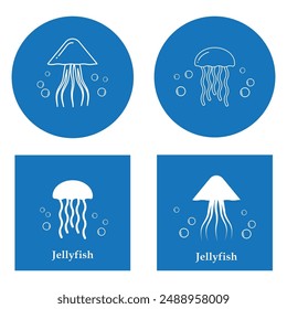 jellyfish vector icon illustration simple design.