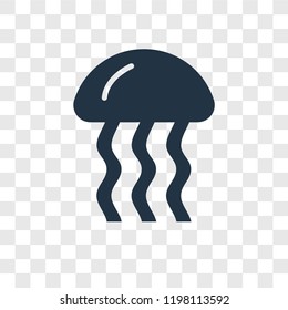 Jellyfish vector icon isolated on transparent background, Jellyfish transparency logo concept