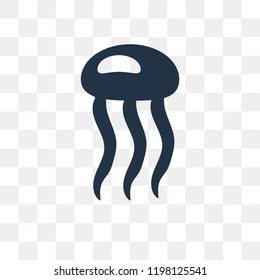 Jellyfish vector icon isolated on transparent background, Jellyfish transparency concept can be used web and mobile