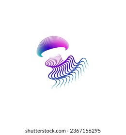 Jellyfish vector icon logo image