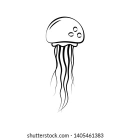 Jellyfish vector icon on white background