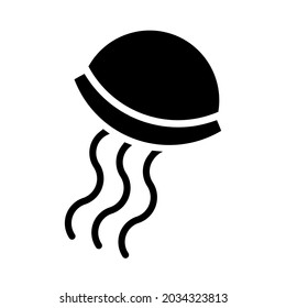 jellyfish vector icon. sea vector icon. ocean ​​symbol or logo.