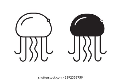 Jellyfish vector icon set. vector illustration