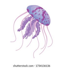 Jellyfish vector icon.Cartoon vector icon isolated on white background jellyfish.