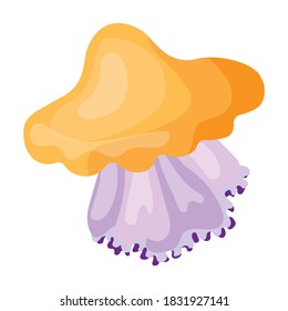 Jellyfish vector icon.Cartoon vector icon isolated on white background jellyfish.