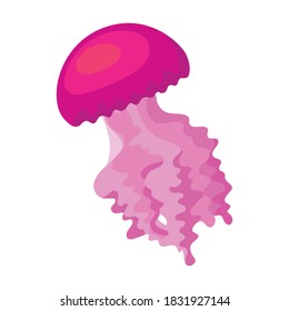 Jellyfish vector icon.Cartoon vector icon isolated on white background jellyfish.