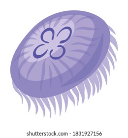 Jellyfish vector icon.Cartoon vector icon isolated on white background jellyfish.