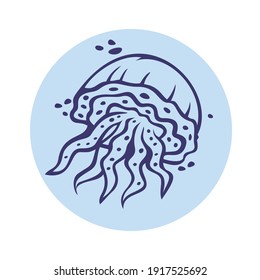 Jellyfish vector icon.Cartoon vector icon isolated on white background jellyfish.