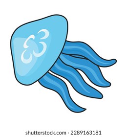 Jellyfish vector icon.Color vector icon isolated on white background jellyfish.