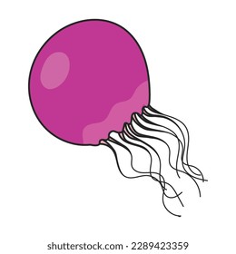 Jellyfish vector icon.Color vector icon isolated on white background jellyfish.
