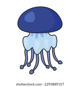 Jellyfish vector icon.Color vector icon isolated on white background jellyfish.