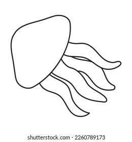 Jellyfish vector icon.Outline vector icon isolated on white background jellyfish.