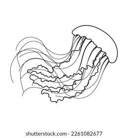 Jellyfish vector icon.Outline vector icon isolated on white background jellyfish.