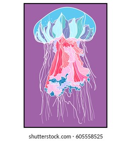Jellyfish vector illustration.