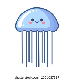 jellyfish vector illustration in cartoon style isolated on white background