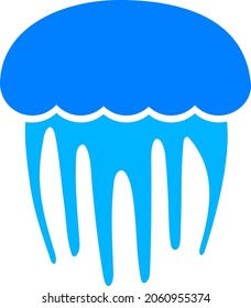 Jellyfish vector illustration. A flat illustration design of Jellyfish icon on a white background.