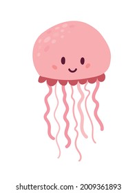 Jellyfish. Vector isolates jellyfish  in cartoon style.